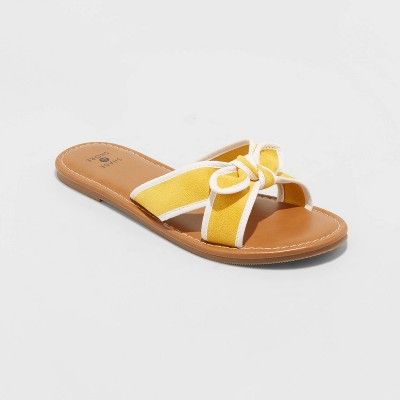Women's Lorelei Crossband Bow Sandals - Shade and Shore™ Yellow | Target