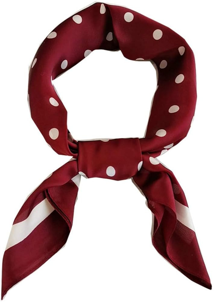 FONYVE Silk Feeling Scarf Medium Square Satin Head Scarf, 27.5 × 27.5 inches | Amazon (US)