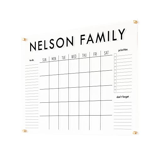 Large Acrylic Calendar, Dry Erase Monthly Acrylic Calendar, Dry Erase Wall Calendar | Amazon (US)