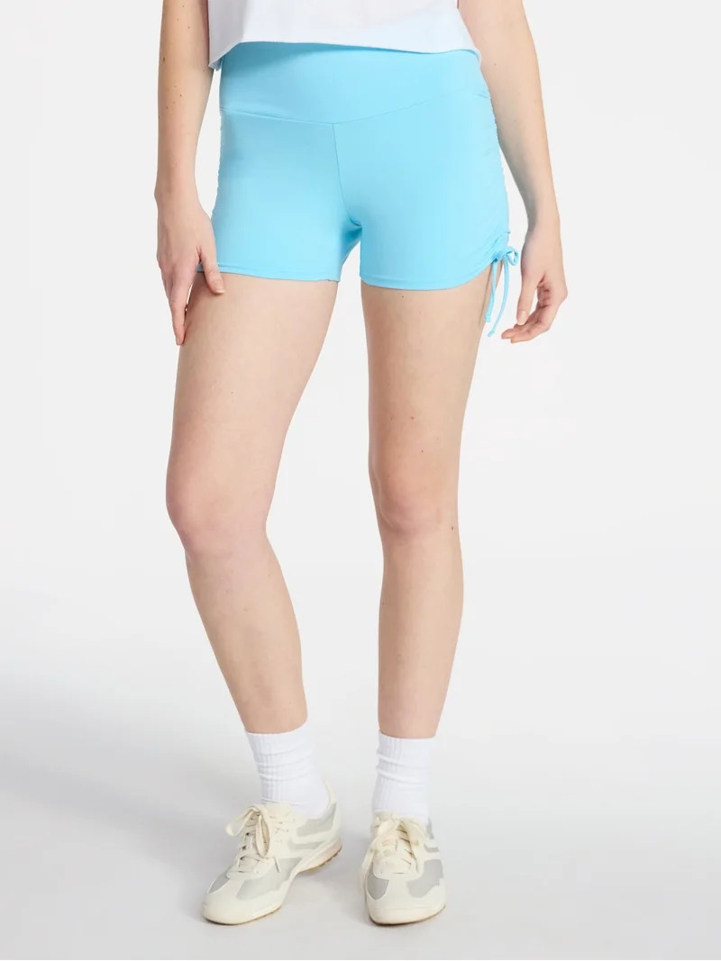 No Boundaries Ruched Side Bike Shorts, 4" Inseam, Women’s XXS-XXL | Walmart (US)
