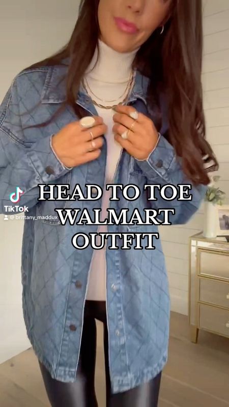 Walmart outfit 2023, walmart style, walmart fall fashion, denim shacket, faux leather leggings outfit

#LTKSeasonal #LTKfindsunder50 #LTKstyletip
