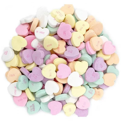Bulk Conversation Hearts (1 Pound)  – Pastel Heart-Shaped Candy with Messages - Resealable Stand-Up Plastic Bag | Target
