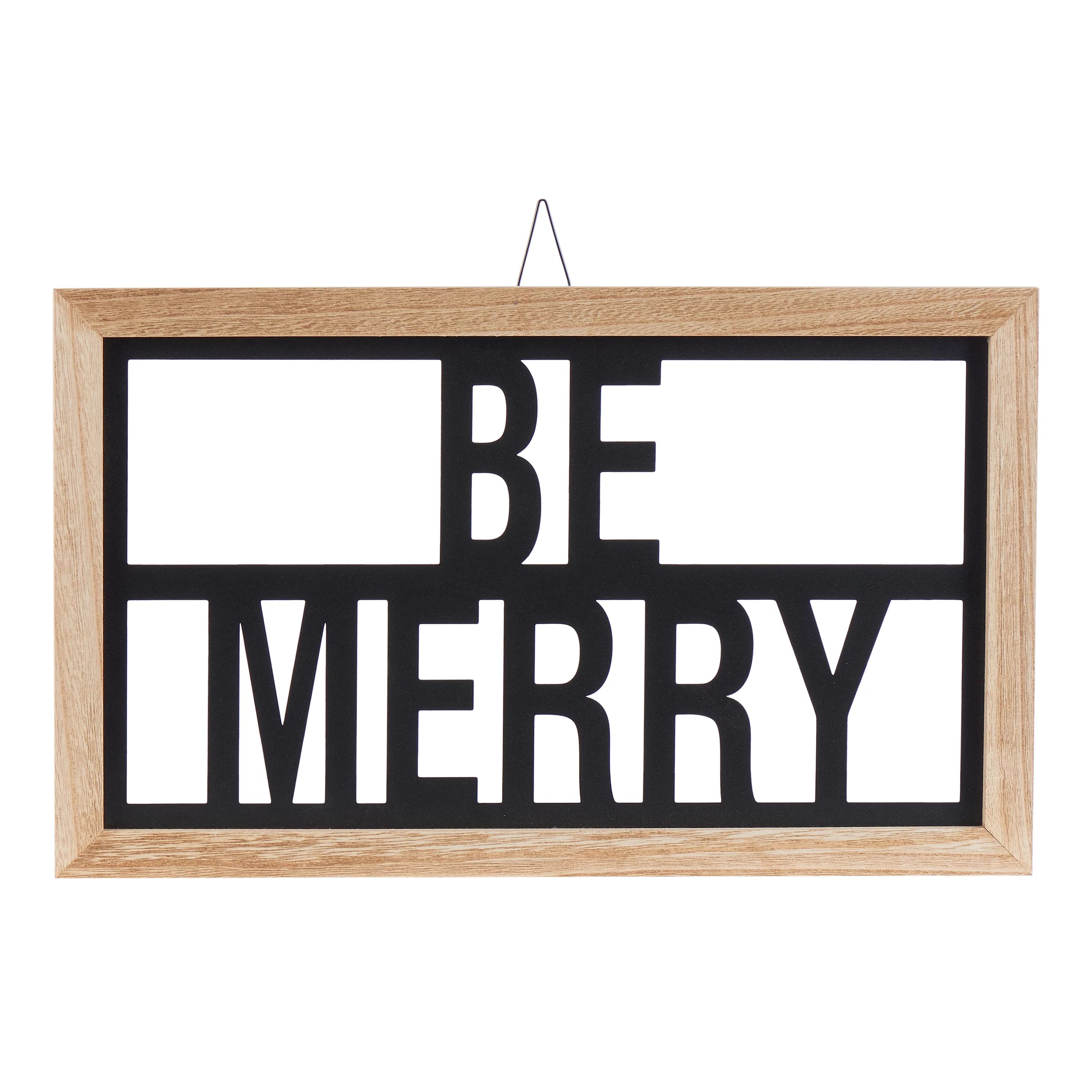 Holiday Time Good Tidings Hanging Sign Christmas Decoration, 12" x 20", Black | Walmart (US)