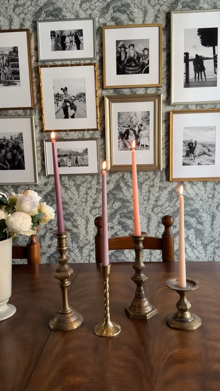 The simplest touches transform this space for Valentine’s Day 🫶🏻💗 Dining room, gallery wall frames, dining table, tapers, candlesticks, vase, faux stems

#LTKHome #LTKStyleTip #LTKSeasonal