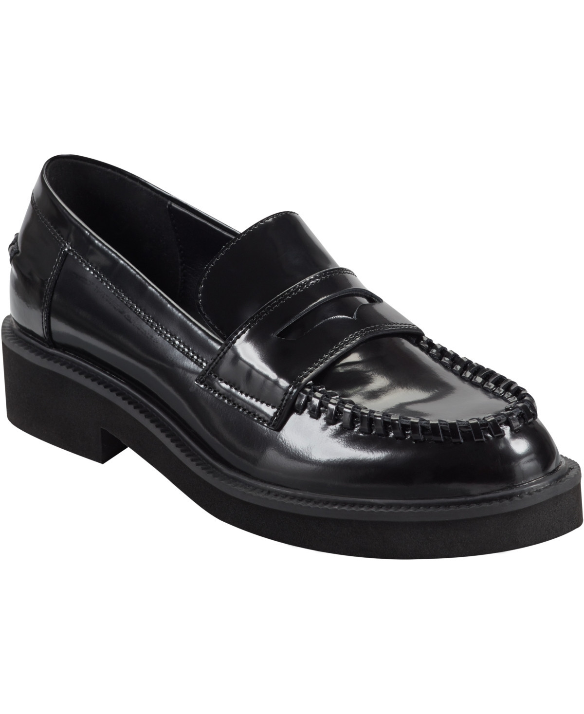 Marc Fisher Ltd Women's Dagman Slip-On Penny Loafers - Black Leather | Macy's