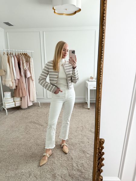 Love this outfit for a casual fall day. I paired a sweater tank from Abercrombie with the lady Jacket, ankle jeans and pearl flats  

#LTKstyletip #LTKshoecrush #LTKSeasonal
