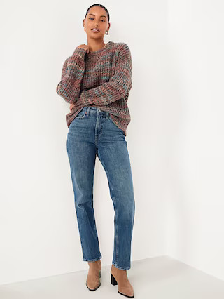 Shaker-Stitch Crew-Neck Tunic Sweater | Old Navy (US)