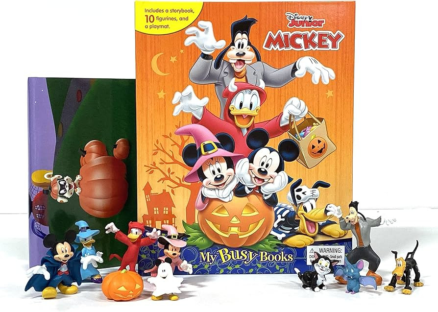 Disney Mickey Halloween My Busy Books - Storybook, 10 figurines, playmat | Amazon (US)