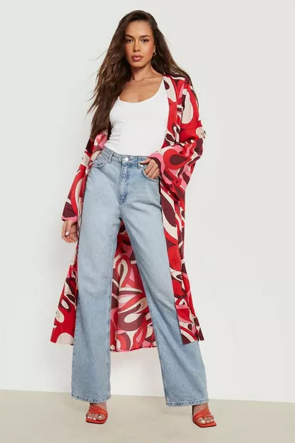 Abstract Maxi Kimono | Boohoo.com (US & CA)