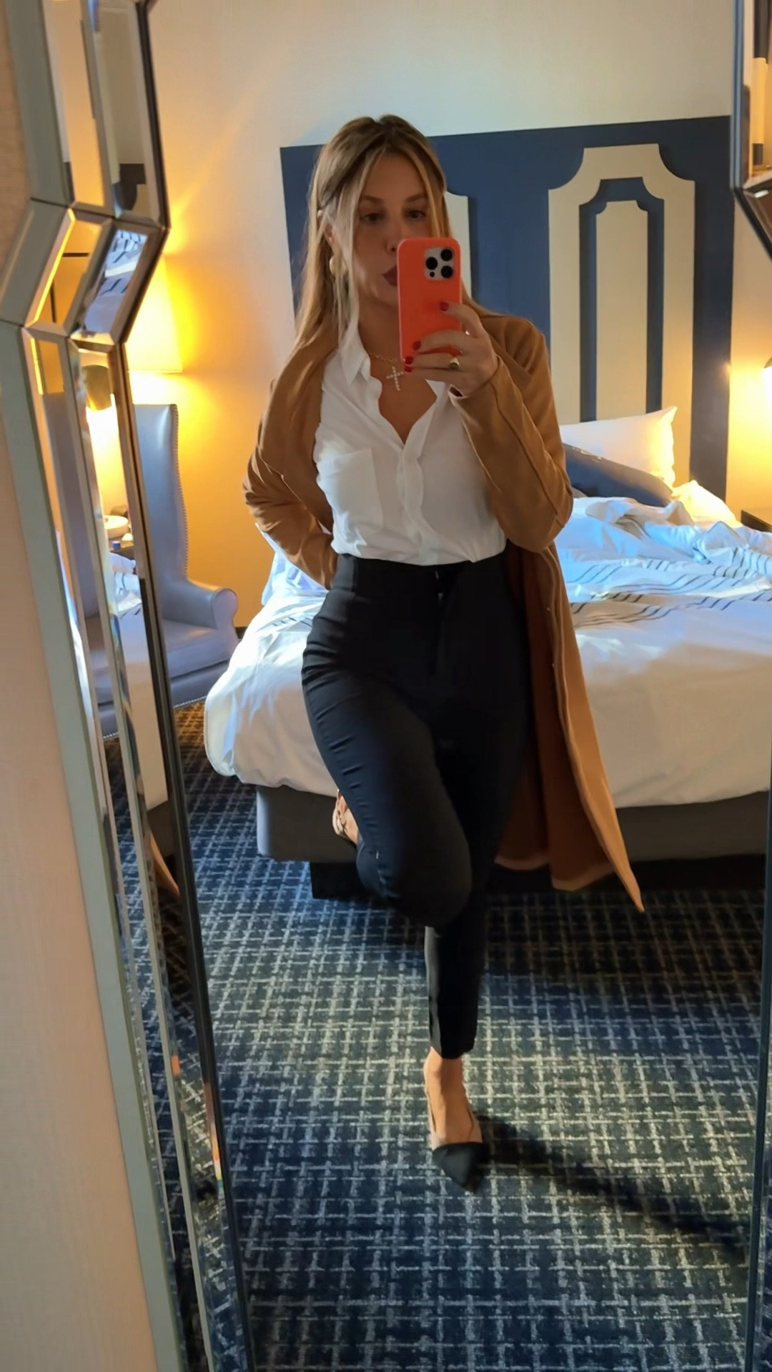 Trying to find more capsule wardrobe pieces to extend my wardrobe that are better quality! And THESE ARE IT! the most gorgeous cigarette high waist black pants. Incredibly slimming and high quality. The perfect white button down top. Again, excellent quality. True to size for both. I am in small for both. Love this suede trench I bought last season.. actually more trendy now! Also, small! 

#LTKStyleTip #LTKSeasonal #LTKWorkwear