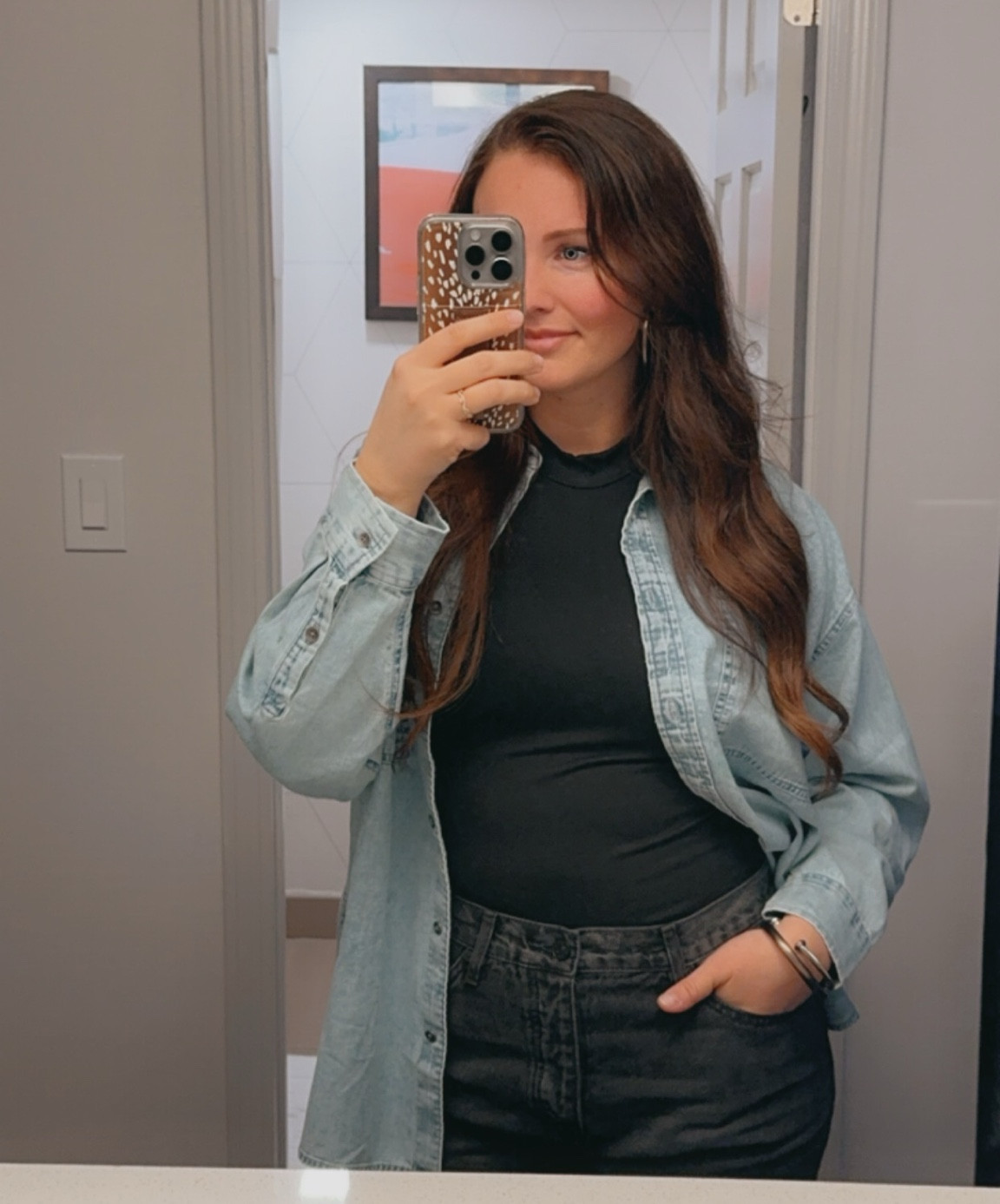 Casual day out trying some local favorites 🖤

Jean jacket, spring transition pieces, button up, all black fit, black jeans, bodysuits 

#LTKmidsize #LTKstyletip