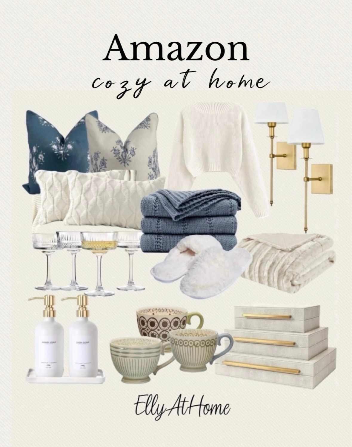 Amazon cozy favorites! Shop cozy and comfy throw pillows, blankets, sconce set, fuzzy slippers, coupe glasses soap dispensers, storage boxes. Free shipping  gift ideas, winter, holiday, Christmas home decor accessories. Free shipping 

#LTKCyberWeek 

#LTKHome #LTKSaleAlert