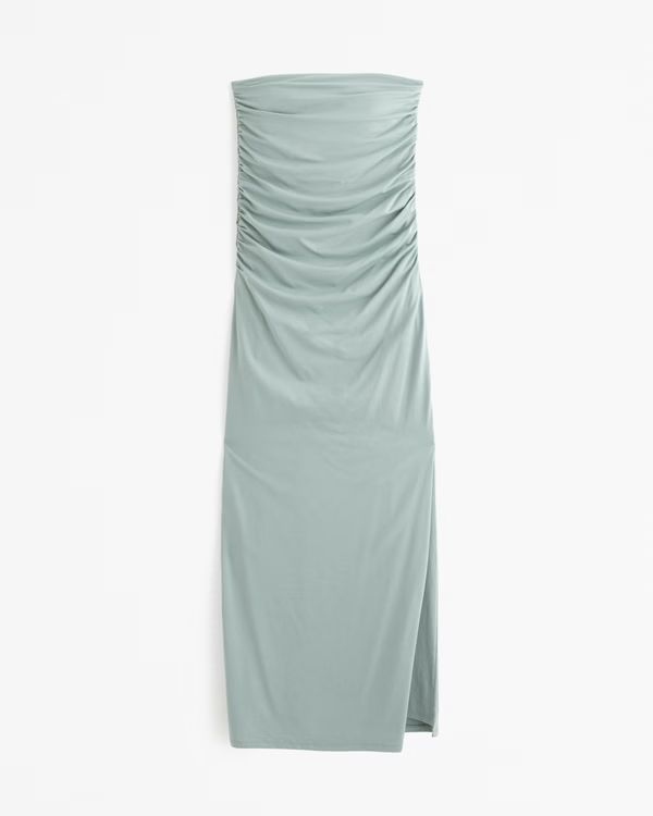 Strapless Knit Midi Dress | Abercrombie & Fitch (US)