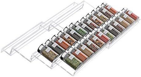FEMELI Spice Drawer Organizer Insert for Kitchen,Adjustable Expandable Spice Rack Tray 4 Tiers for S | Amazon (US)