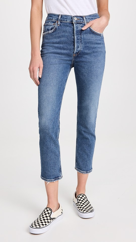 Riley High Rise Straight Crop Jeans | Shopbop