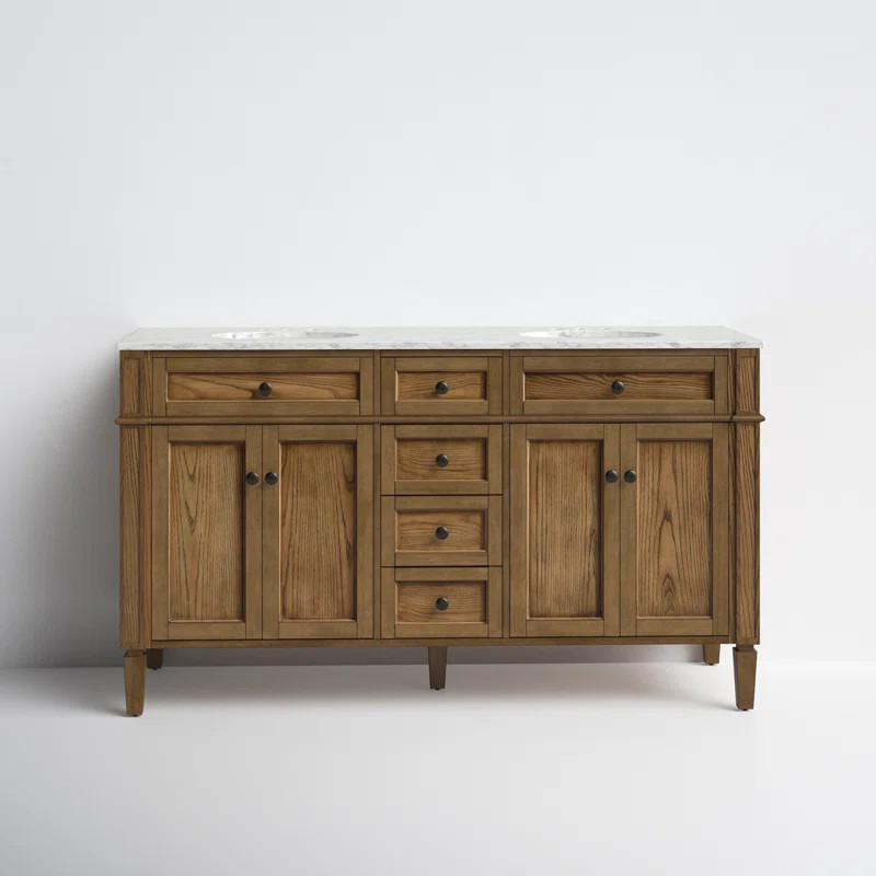 Rivers 60'' Double Bathroom Vanity with Marble Top | Wayfair North America