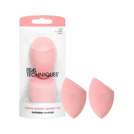Real Techniques Miracle Powder Sponges for Loose or Pressed Setting Powders Pink 2 Count | Walmart (US)