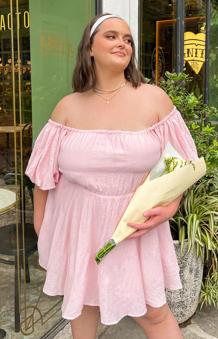 Paradise Puff Sleeve Dress Pink | Beginning Boutique (US)