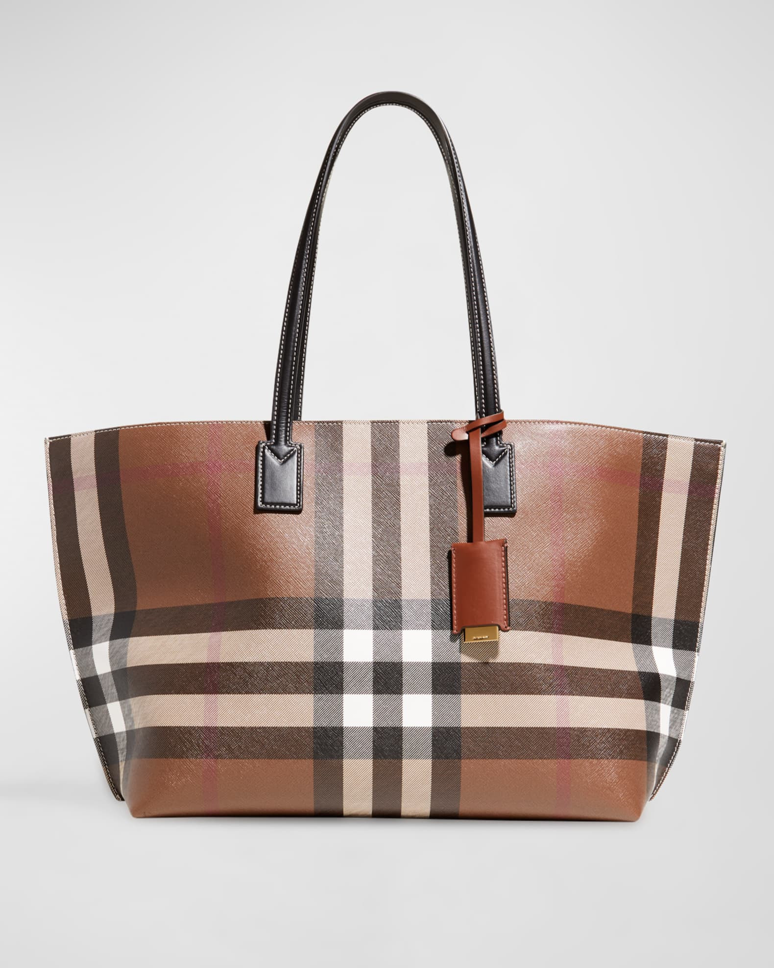 Check E-Canvas Tote Bag | Neiman Marcus