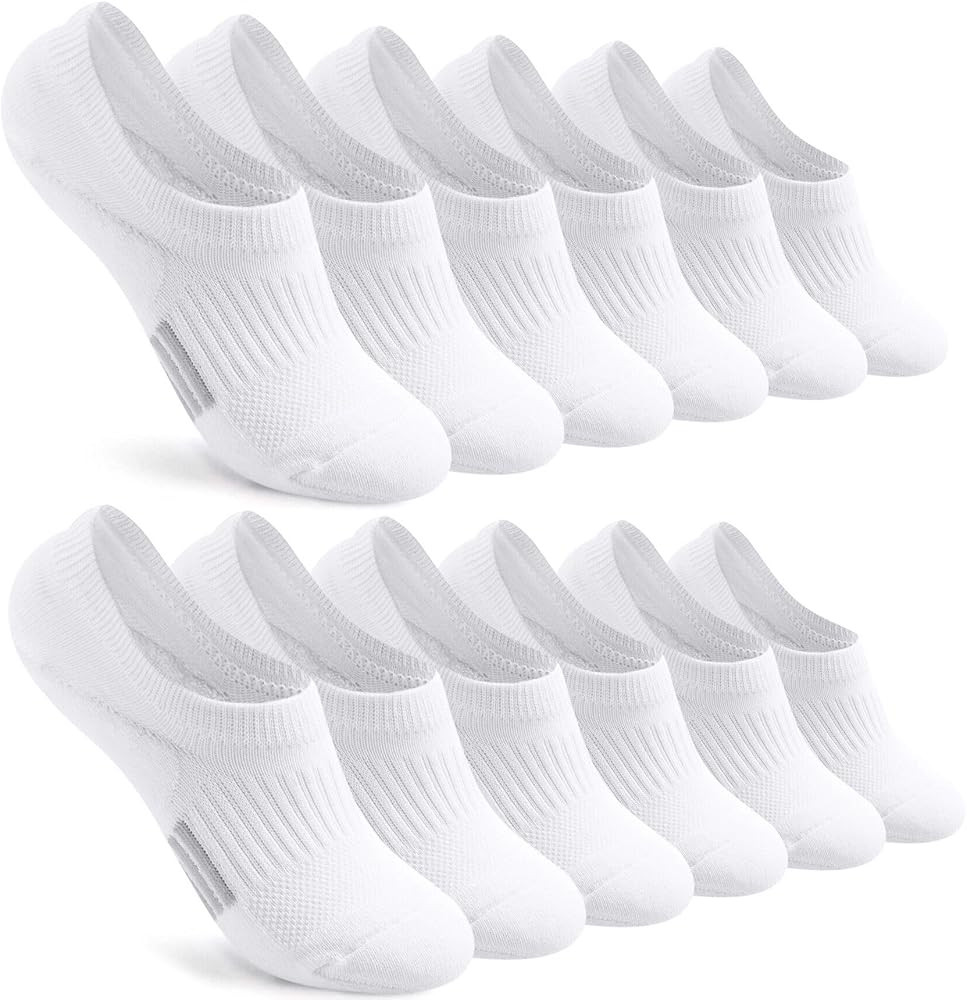Toes Home No Show Socks Womens, Invisible Cushioned Low Cotton 4-8 Pairs     Low Cut Ankle Footie... | Amazon (US)