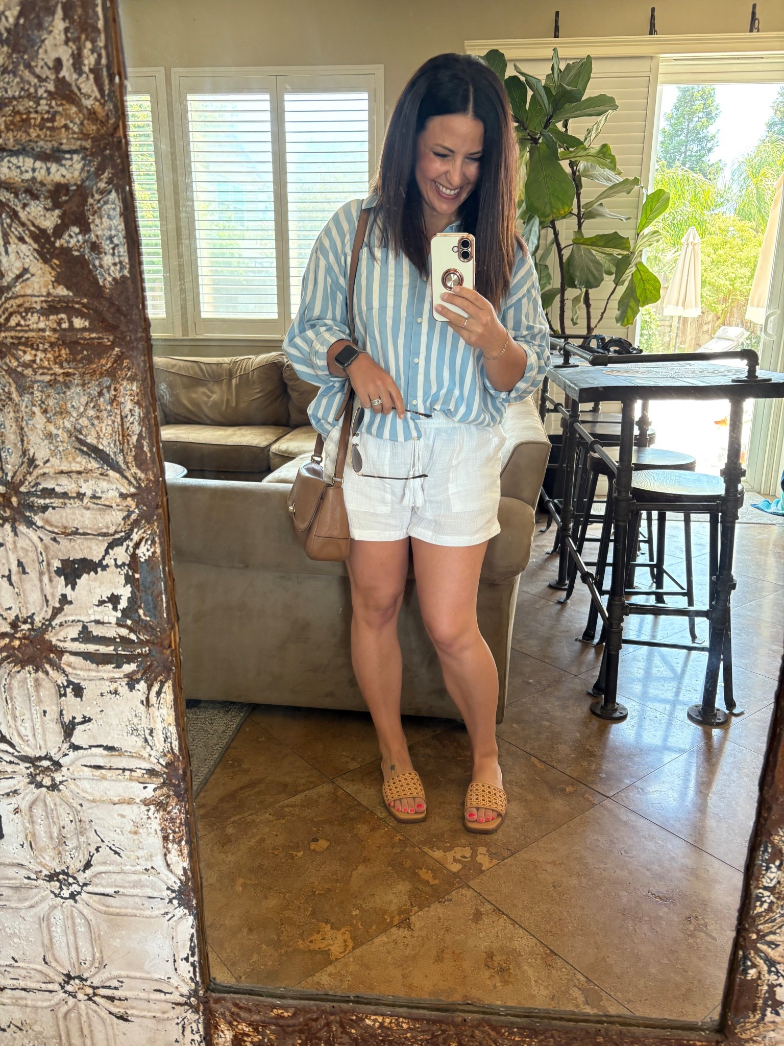 Ready for another Memorial Day weekend BBQ! Gauze cotton shorts, striped button down shirt and my new favorite one band sandals. Wearing a small in my shorts and shirt.

Summer style
Preppy style


#LTKPetite #LTKSummerEdit #LTKOver40