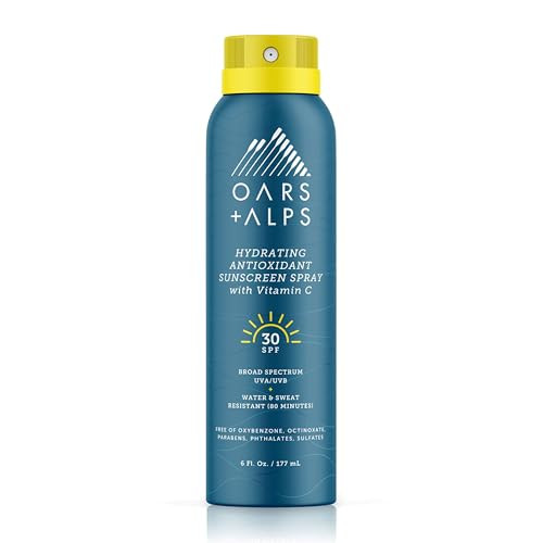 Oars + Alps SPF 30 Face & Body Broad Spectrum Sunscreen Spray | Fast-Absorbing, Lightweight, Non-Greasy, Hawaii Reef Act 104 Compliant, Water-Resistant, Octinoxate + Oxybenzone Free, 6 Oz, 1 Pack | Amazon (US)