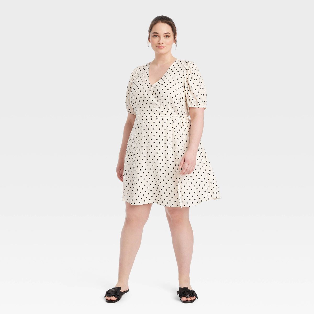 Women's Balloon Short Sleeve Mini Wrap Dress - A New Day™ | Target