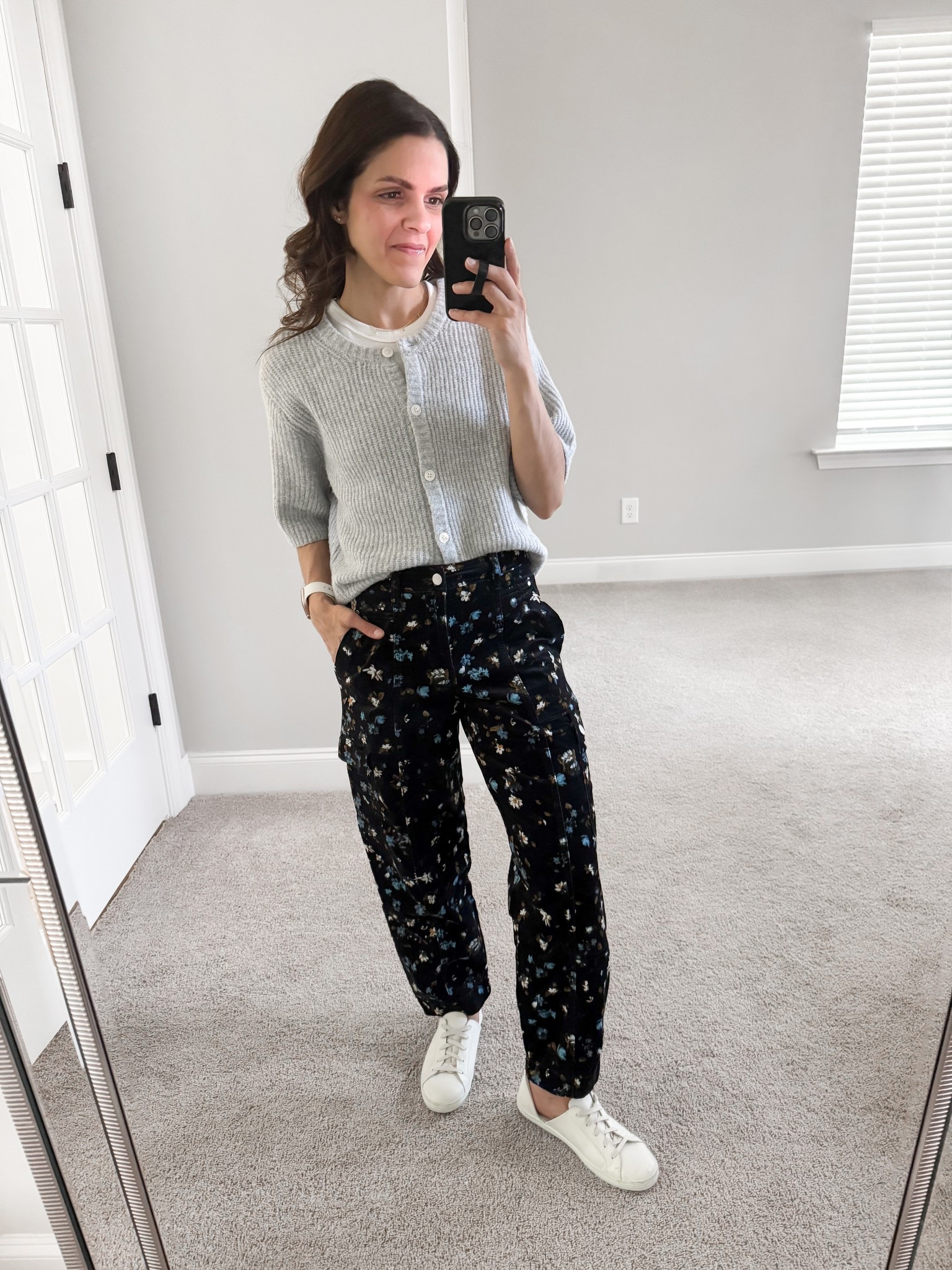 What I wore — Spring outfit 
 
Short sleeve sweater - XS
floral barrel pant - linked similar
D’orsay sneaker  - tts

#LTKStyleTip