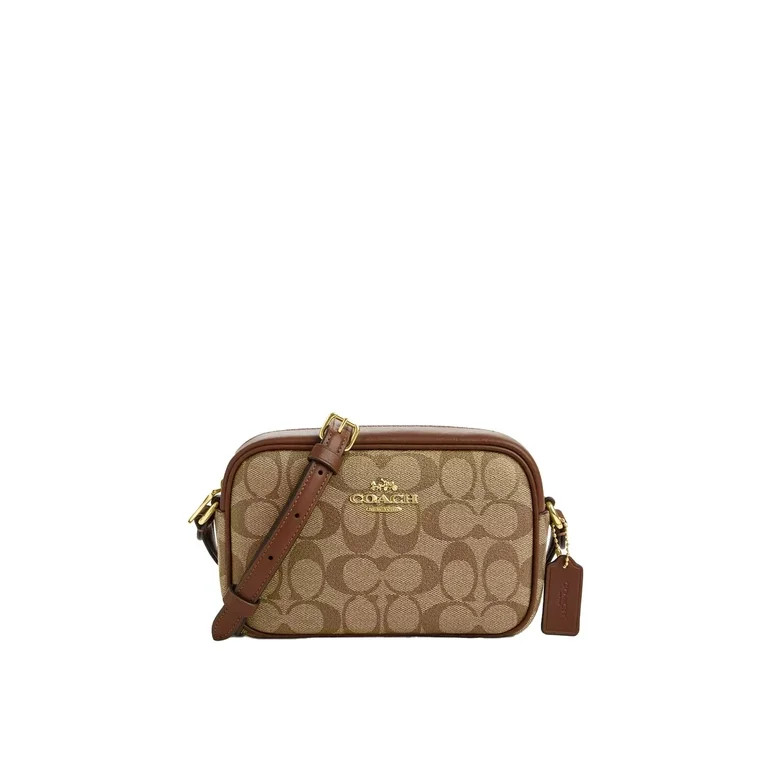 Coach CQ874 Mini Jamie Camera Bag In Signature Canvas IN Khaki Saddle 2 | Walmart (US)