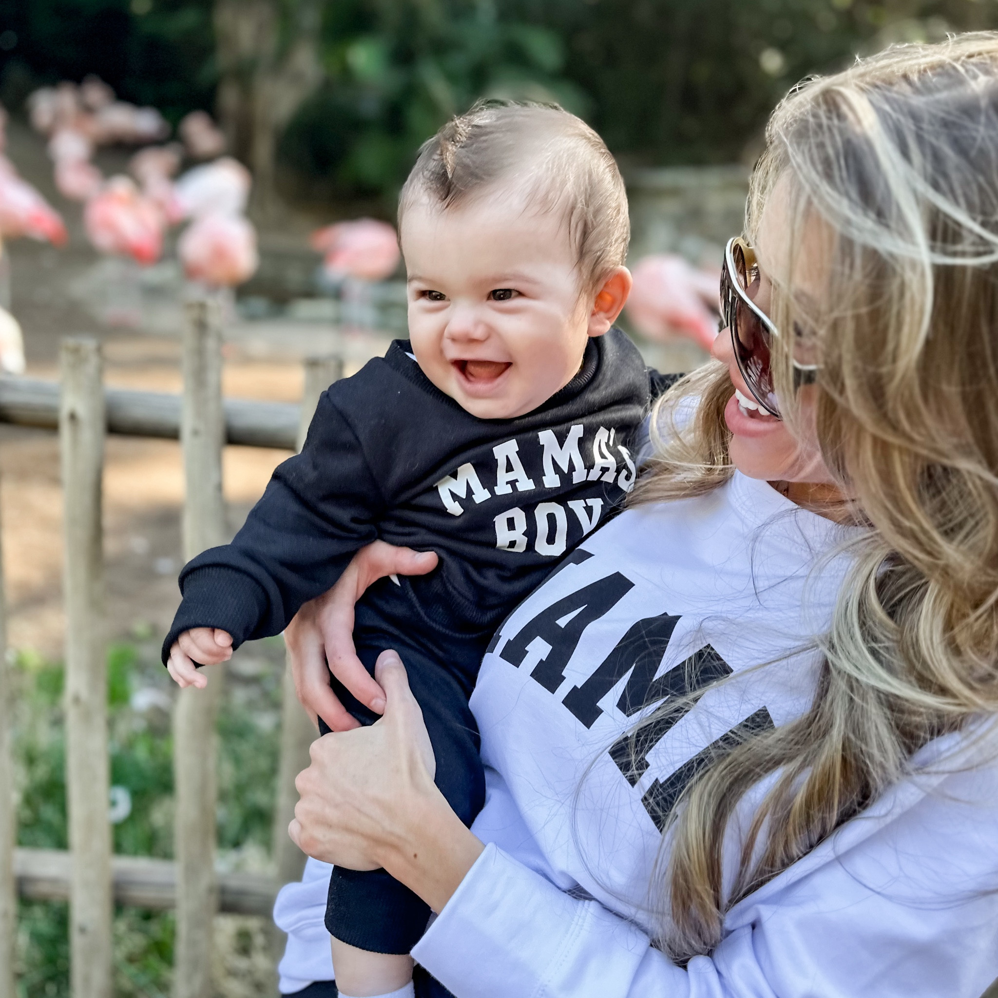 Matching mama and mama’s boy at the LA Zoo. 🦩🥰 Was such a fun little mommy & me vacation outfit.
My mama crewneck sweatshirt is from amazon and P’s mama’s boy sweats are from shein. 

#LTKbaby #LTKstyletip #LTKfamily