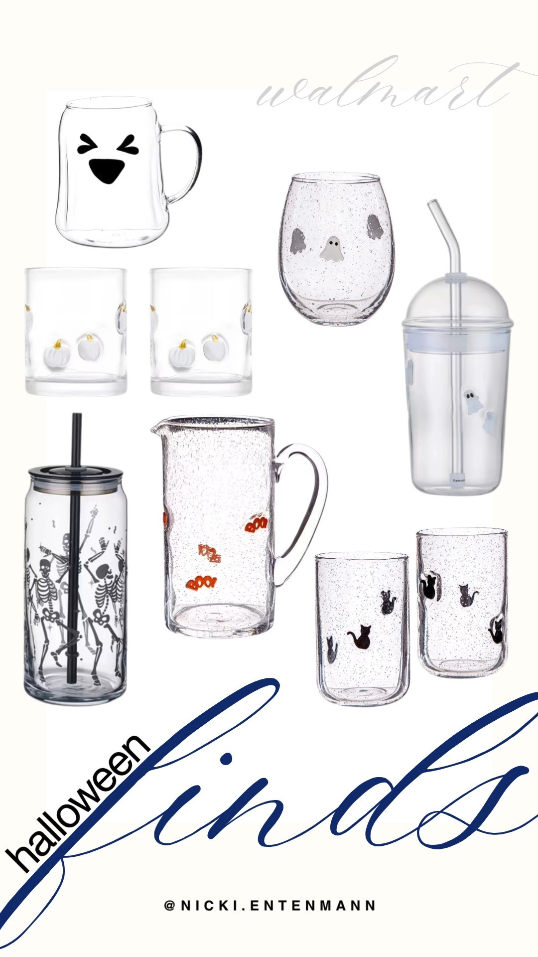 Sip in spooky style with these adorable Walmart Halloween drinkware and glassware finds! The charming selection features dancing skeleton glass cans, ghostly tumblers with straws, black cat double-walled glasses, white pumpkin tumblers, and a festive "BOO" drink pitcher. These budget-friendly pieces are perfect for serving autumn iced coffees, seasonal cocktails, or Halloween party drinks.

#walmart #walmartfinds #halloween #halloweendecor #drinkware #spookyseason #homefinds #seasonaldecor 

 #LTKSeasonal #LTKHome #LTKSaleAlert
