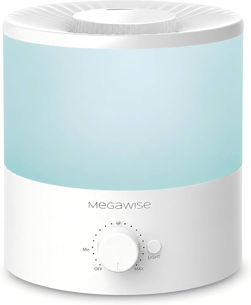 MEGAWISE 1.5L Quiet Cool Mist Humidifier, 25dB, Portable for Bedroom | Amazon (US)