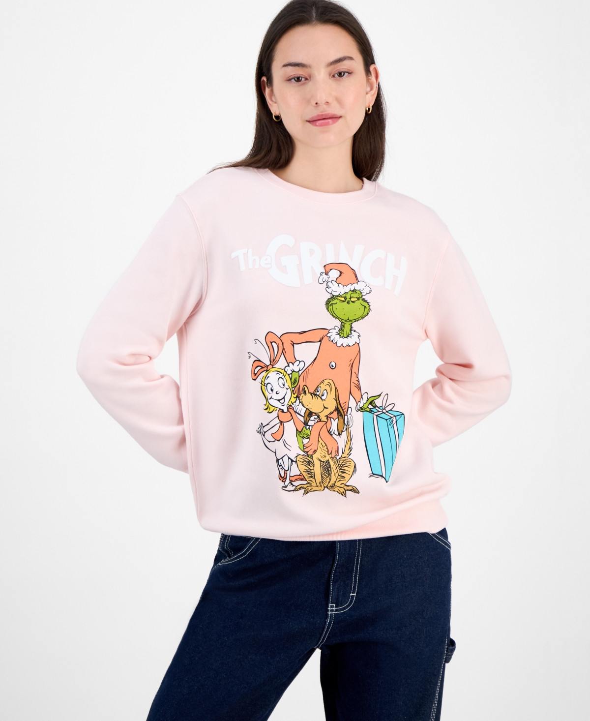 Love Tribe Juniors' The Grinch Holiday Graphic Sweatshirt - Ballet Slipper | Macy's