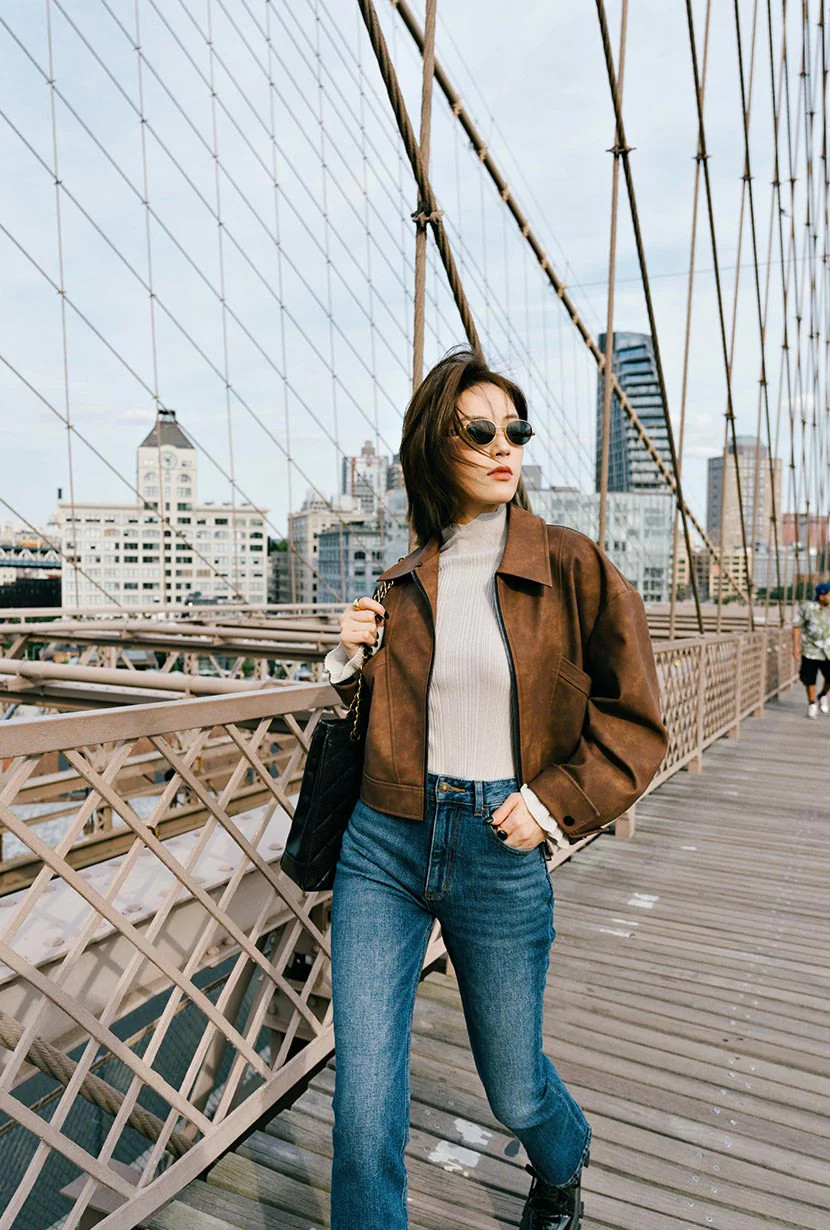 Laura Suede Jacket - Brown | Petite Studio NYC