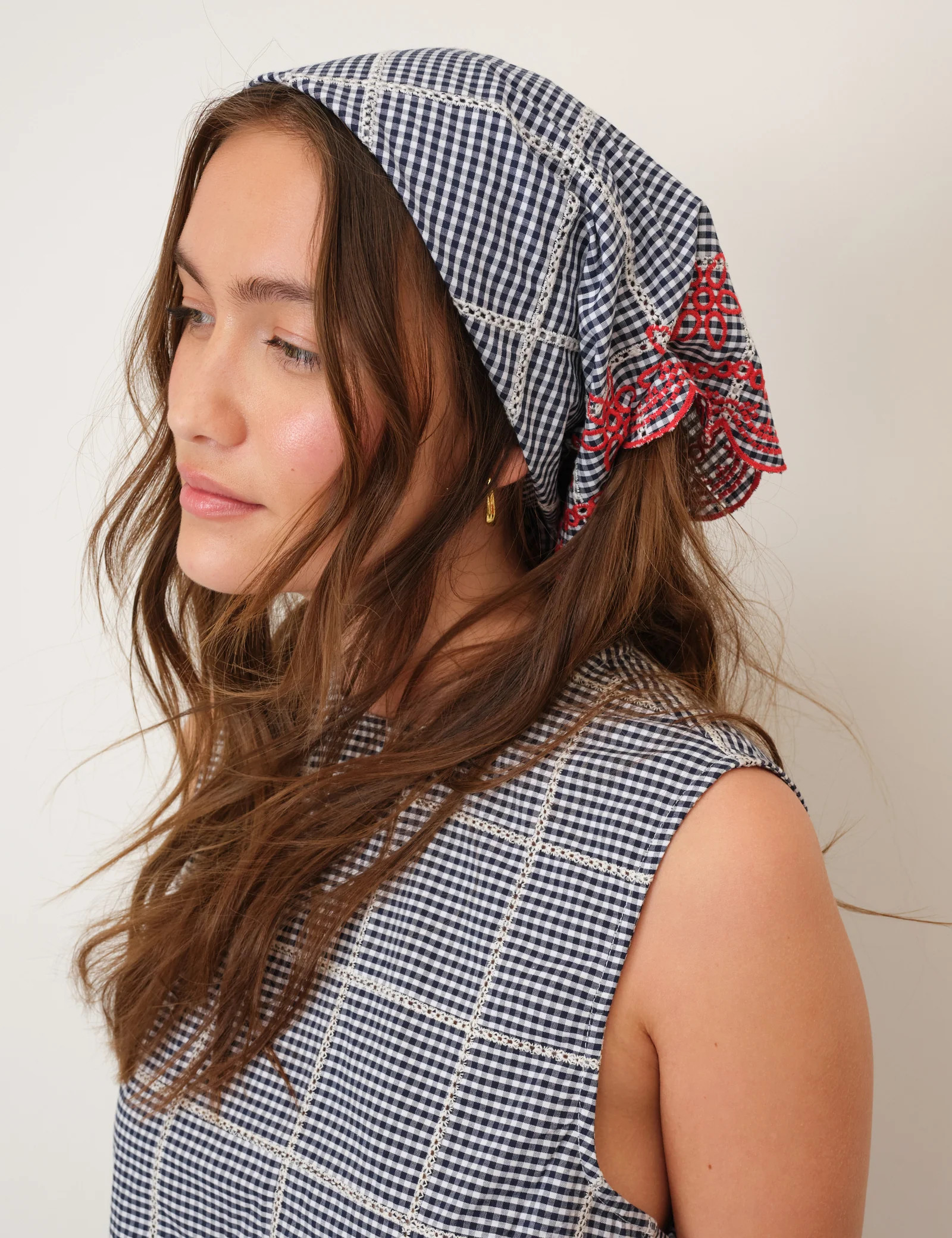 Navy Gingham Scarf | Nobody's Child