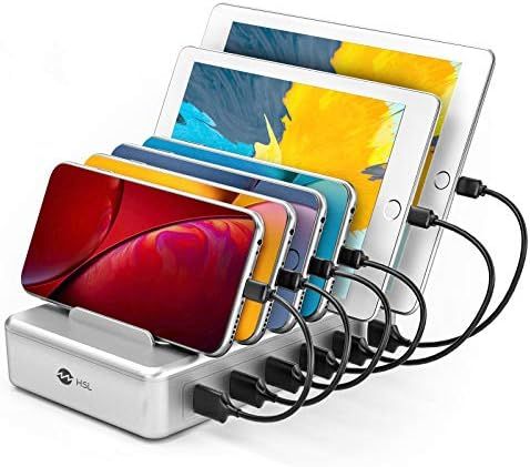 Charging Station for Multiple Devices - 6 Port Fast Charging Station for iPhone iPad Android and Tab | Amazon (US)