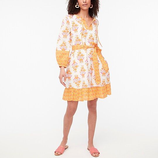 Factory: Long-sleeve Block-print Mini Dress For Women | J.Crew Factory