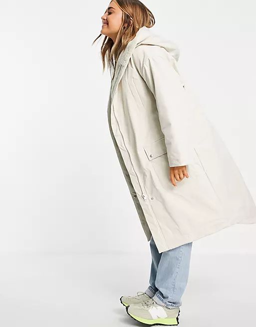 ASOS DESIGN waterfall parka coat in cream | ASOS | ASOS (Global)