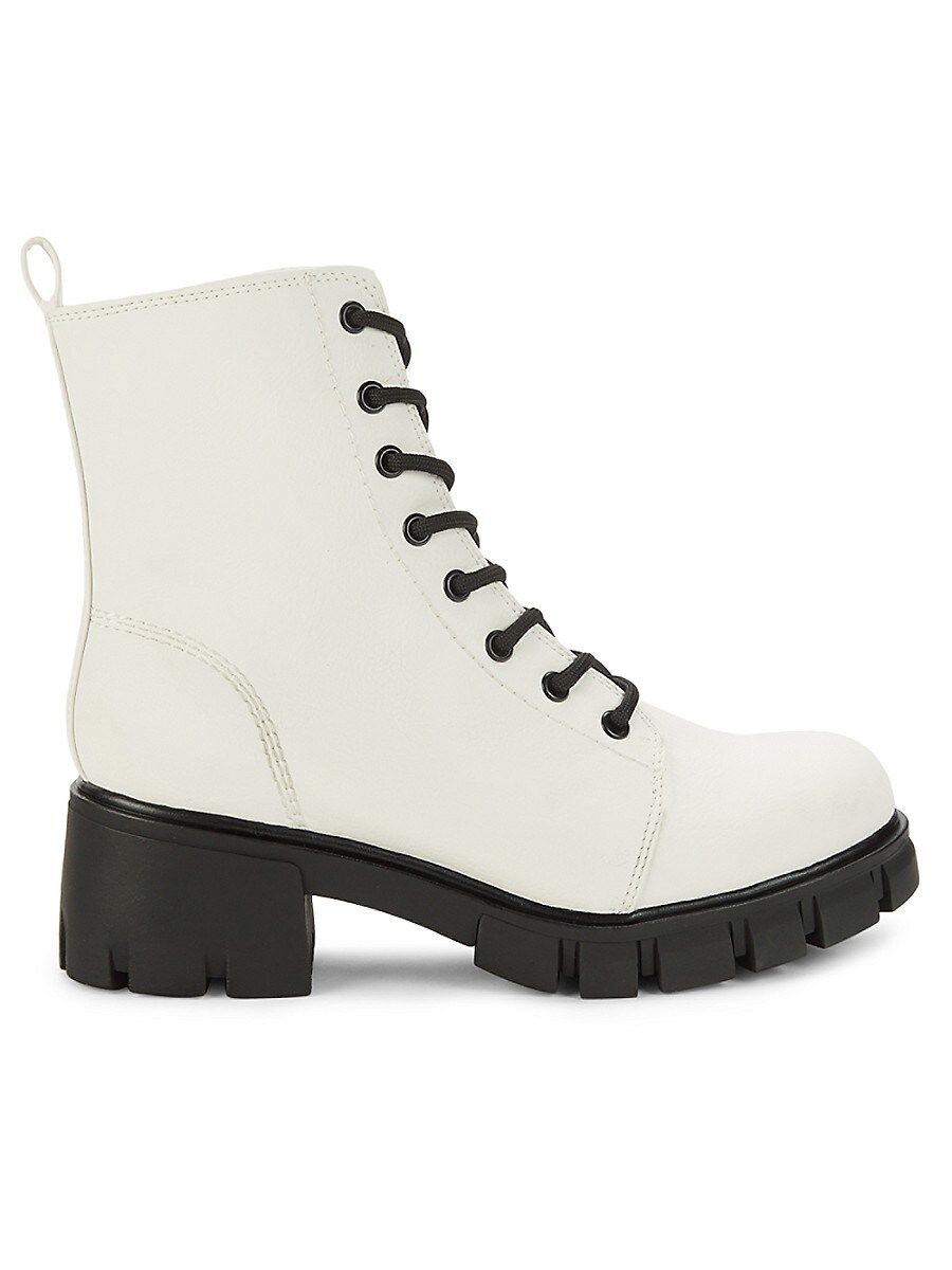 MIA Women's Tauren Faux Leather Combat Boots - White - Size 6.5 | Saks Fifth Avenue OFF 5TH