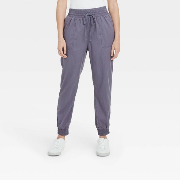 Women&#39;s High-Rise Woven Ankle Jogger Pants - A New Day&#8482; Blue XS | Target
