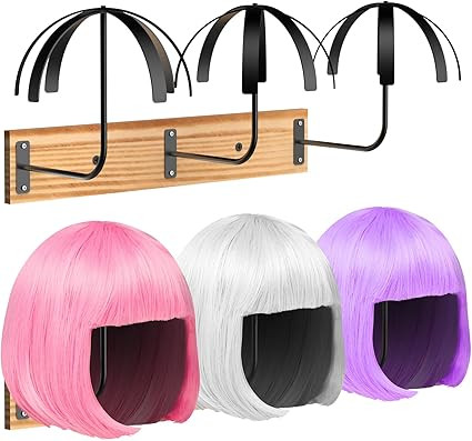 Hanging Wig Stand for Multiple Wigs, 6 PCS Wall Mounted Wig Hanger Holder, Durable Wig Storage Or... | Amazon (US)