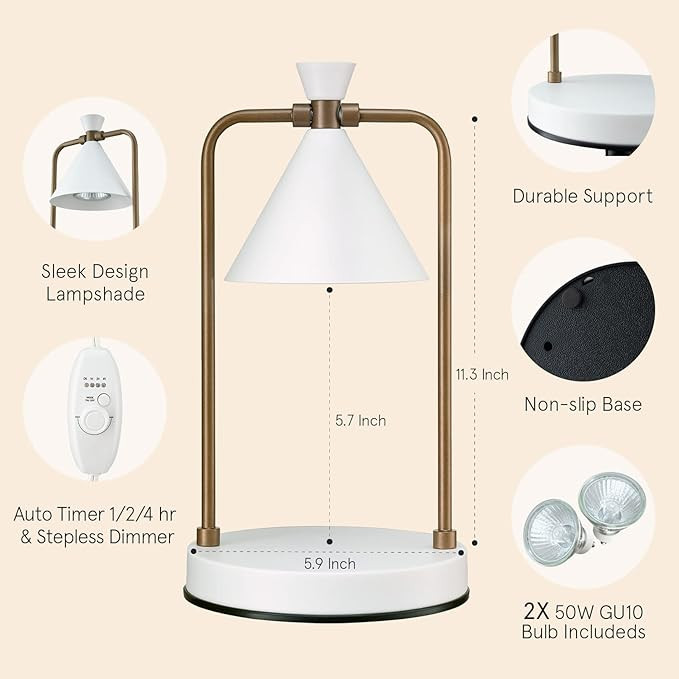 LA JOLIE MUSE Candle Warmer Lamp with Timer, Dimmable Candle Lamp, Electric Candle Melter, Compat... | Amazon (US)