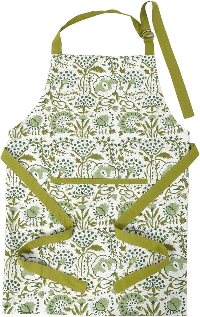 CPC 100% Cotton Floral Kitchen Apron with an Adjustable Neck with Long Ties for Women Men Chef-Ha... | Amazon (US)