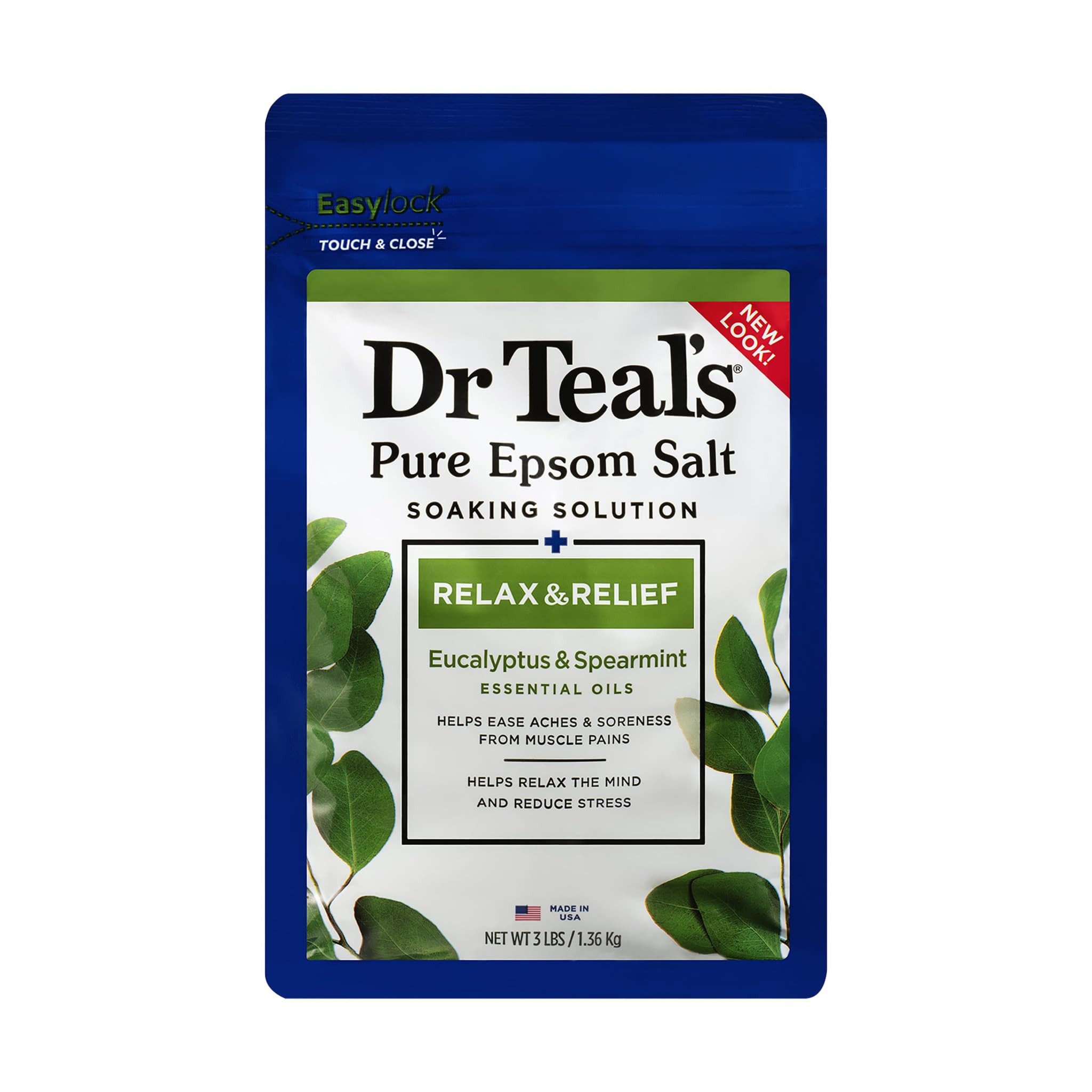 Amazon.com : Dr Teal's Epsom Salt Magnesium Soak, Relax & Relief with Eucalyptus & Spearmint Esse... | Amazon (US)
