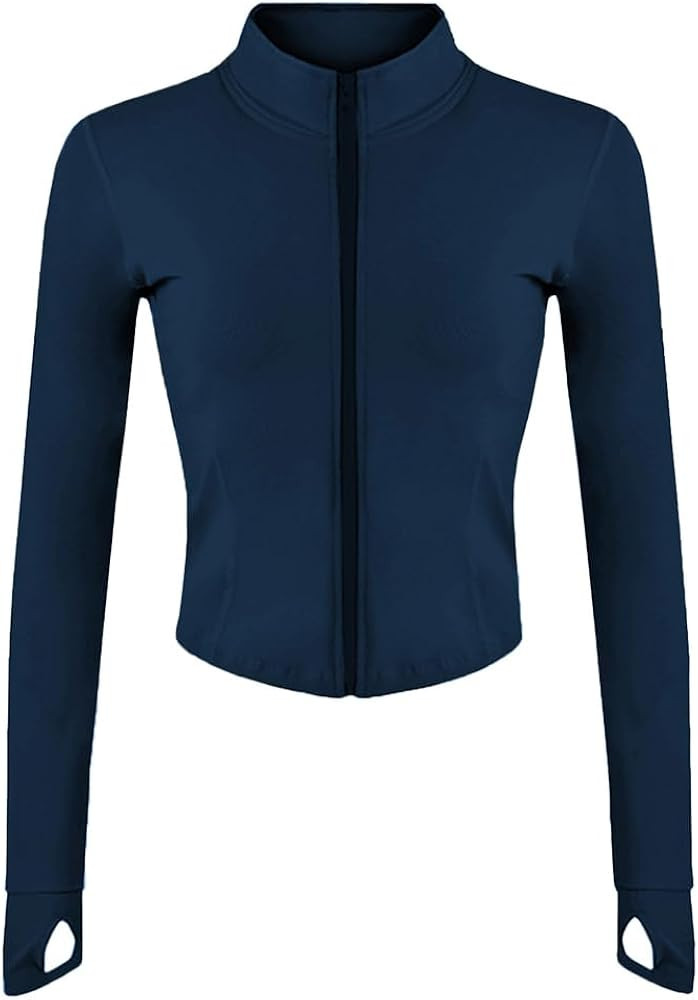 Lviefent Womens Lightweight Full Zip Running Track Jacket Workout Slim Fit Yoga Sportwear with Th... | Amazon (US)