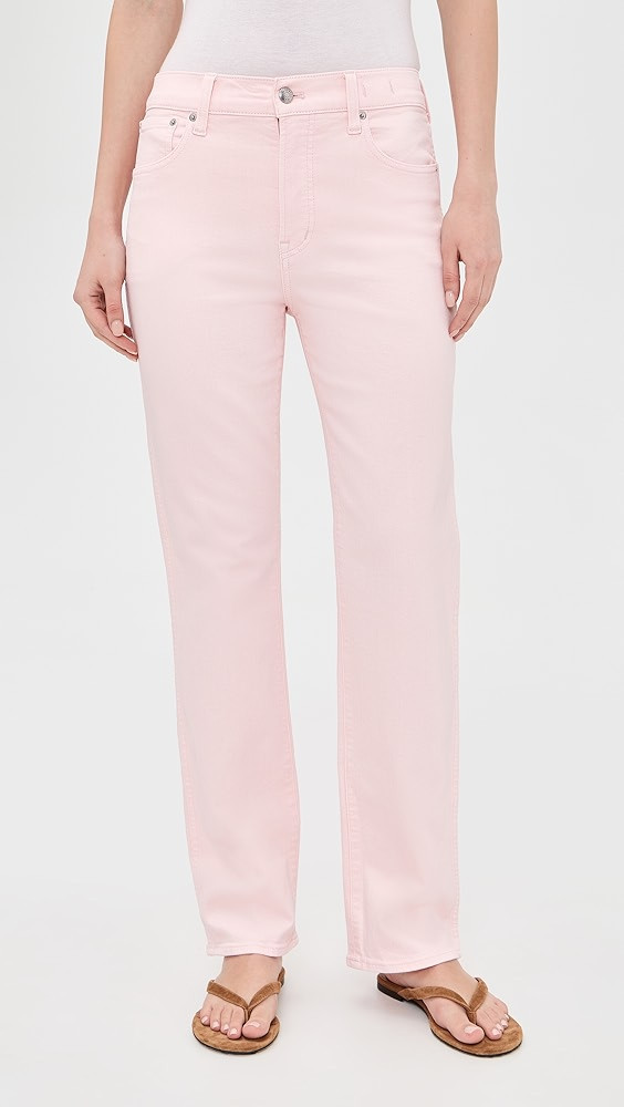 The Longline Straight Jeans in Pale Pink | Shopbop