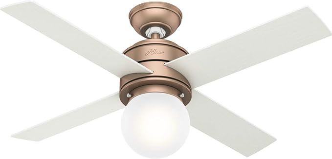 Hunter 50277 Hepburn, 44" Ceiling Fan with LED Lights & Wall Control, Satin Copper | Amazon (US)