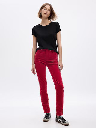 High Rise Velvet Vintage Slim Pants | Gap (US)