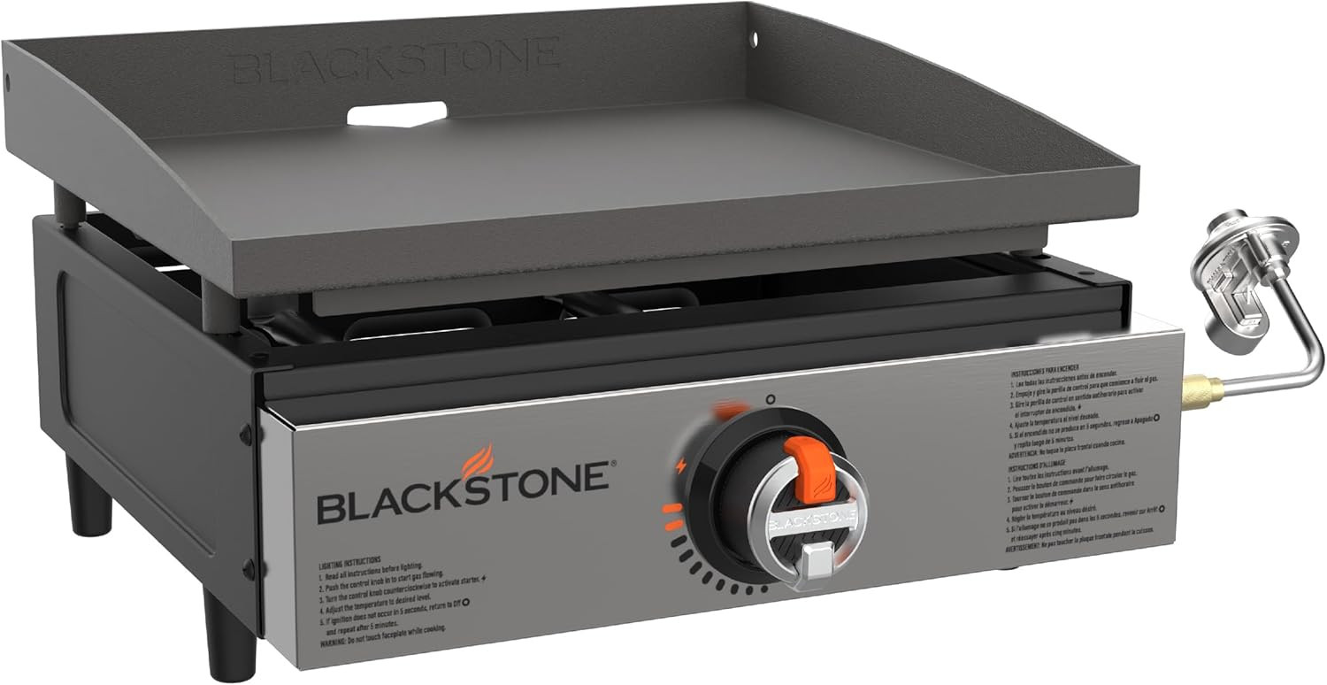 Blackstone 2142 Original 17” Tabletop Griddle with Low-Maintenance Stainless Steel Front Plate,... | Amazon (US)
