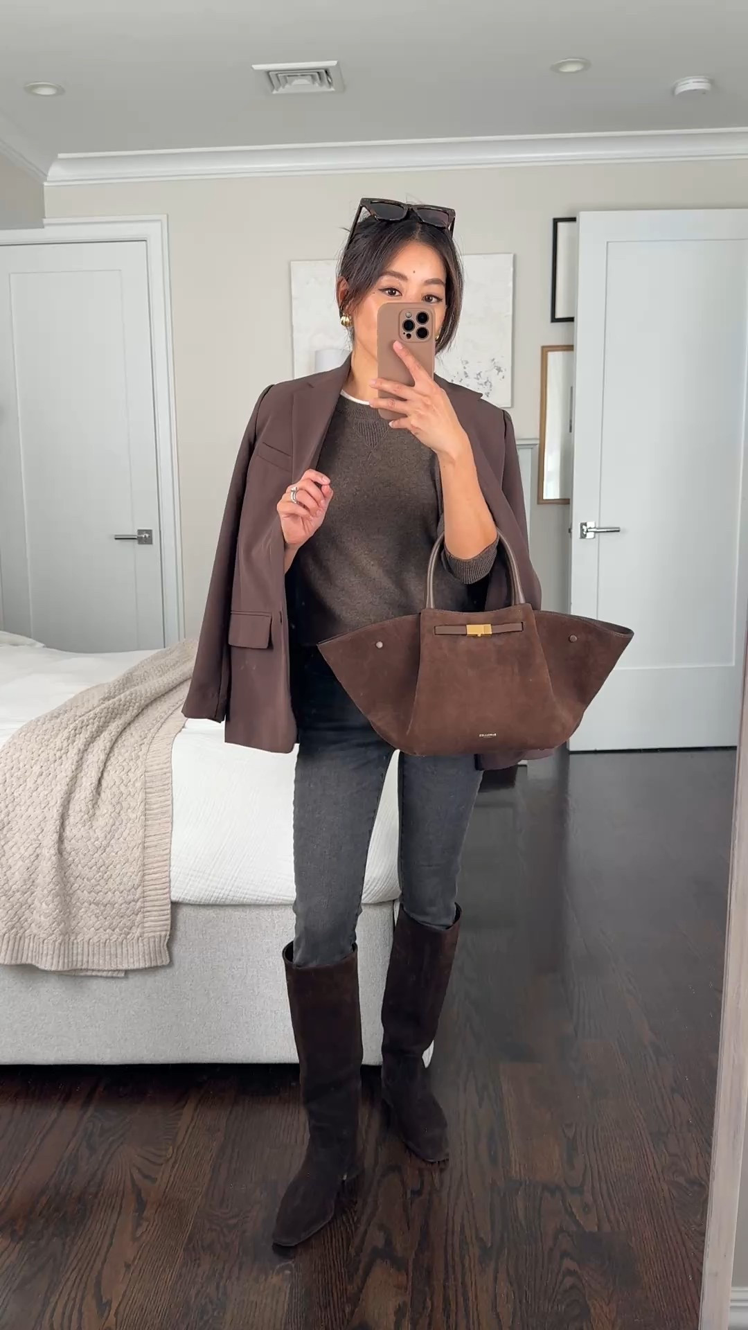 Petite friendly height boots! These are regular calf (not narrow calf fyi)

Nordstorm price matches if the same size and color is lower elsewhere 

• Steve Madden boots 5.5 runs a little narrow in the foot with a regular calf fit that has some room on me.

The size 5.5 boot measures 14" tall at the shaft and 14.25" around the calf. 

NOTE that height and width will increase as shoe size goes up. I'm fine with the looser calf fit on me since I plan to wear them mostly with jeans and pants tucked in.

For foot size, I’m usually between 5 to 5.5 in other brands and needed the 5.5 in these. Nice quality suede and walking-friendly low stacked heel. 

• Gray skinny jeans are old Everlane 

• Quince shrunken cashmere sweater xs, a petite friendly staple 

• Brown blazer: LOFT xxs petite - oversized fit with petite length sleeves. Drapey crepe doesn’t wrinkle. Runs big but I really love this as I’ve been searching for an oversized blazer for  petites !

• demellier bag

Fall outfits with tall boots, suede knee high boots for petites 

 

#LTKStyleTip #LTKPetite #LTKShoeCrush